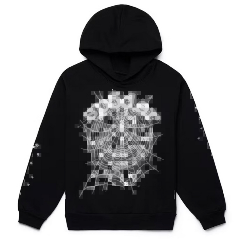 Sp*der Hoodie Black-White/All Black